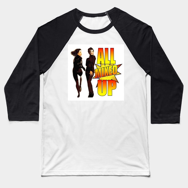 Pow Wow It's All Mixed Up Gayle & Gillian Blakeney (The Twins) Baseball T-Shirt by FashionGoesPop